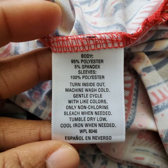 JM Collection Paisley Studded Blouse Top Size L - Picture 6 of 6